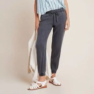 Anthropologie Cloth & Stone Grey Tencel Drawstring Jogger Casual Pants Sz S